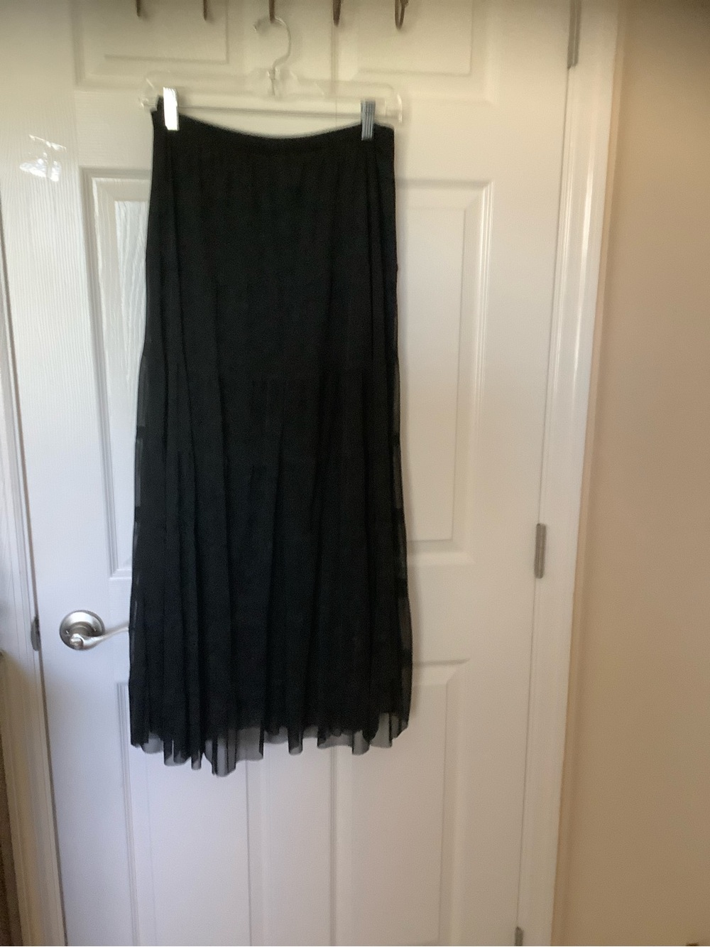 Coco Bianco Black Layered Sheer Maxi Skirt